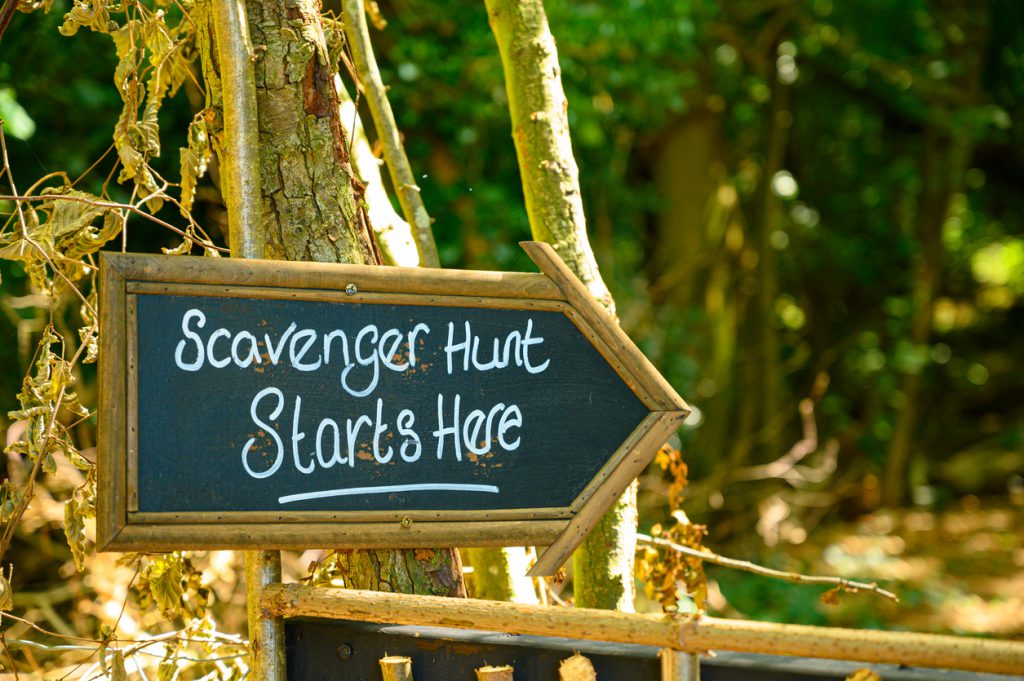 Scavnger hunt game signage